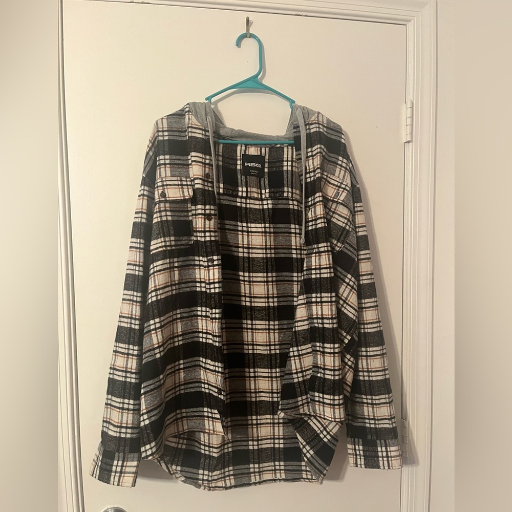 Black and white RSQ flannel hoodie